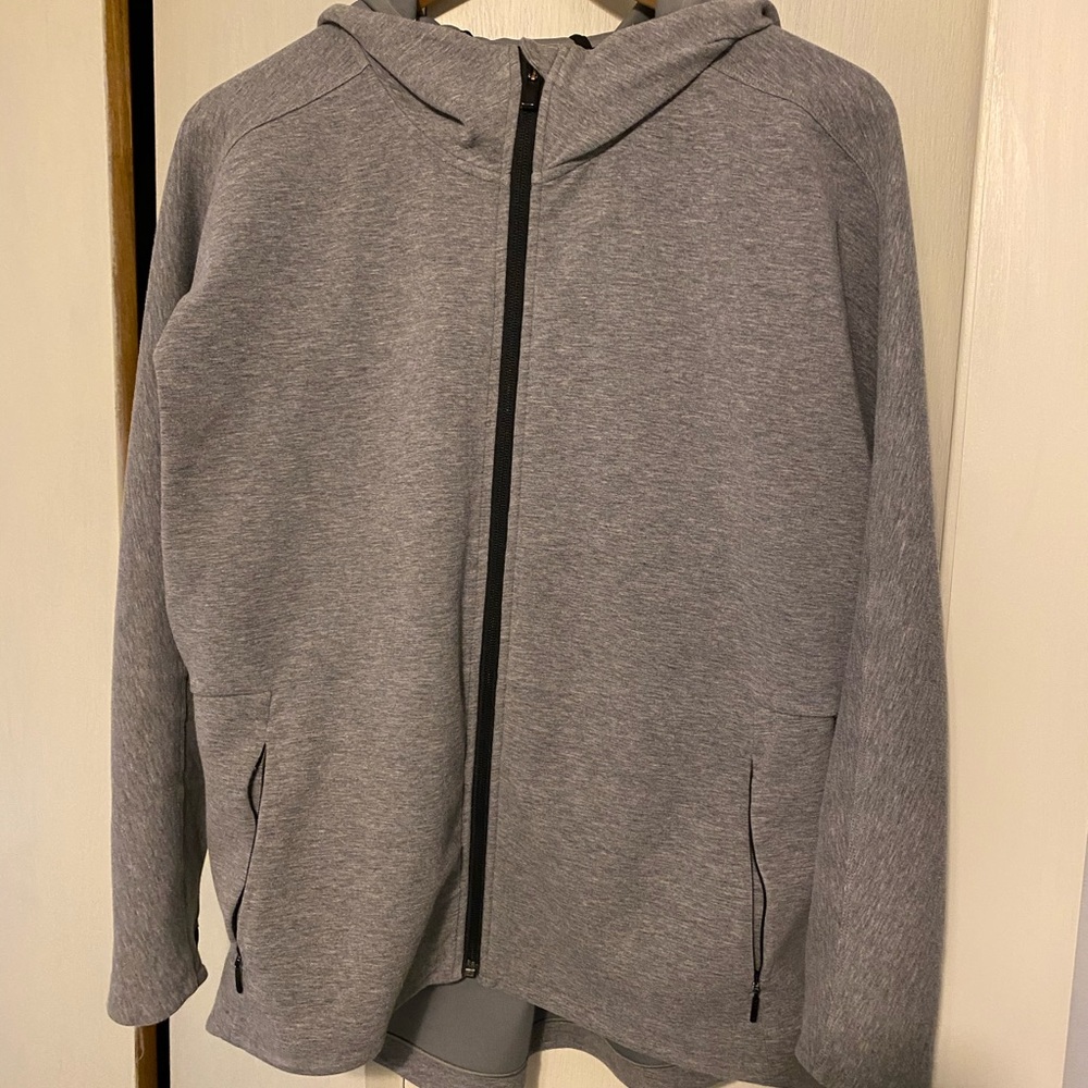 Athleta gray hooded zip-up sweatshirt M